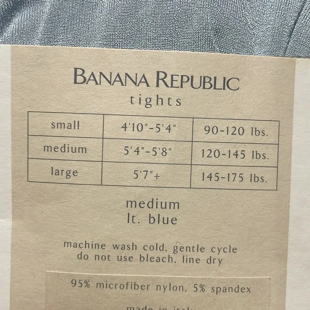 Banana Republic M light blue lights with shimmer microfiber nylon spandex nwt